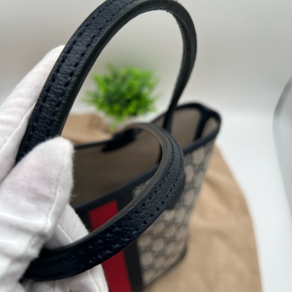 Gucci Red blue sherry line medium Tote Bag❤️ - Picture 5 of 15